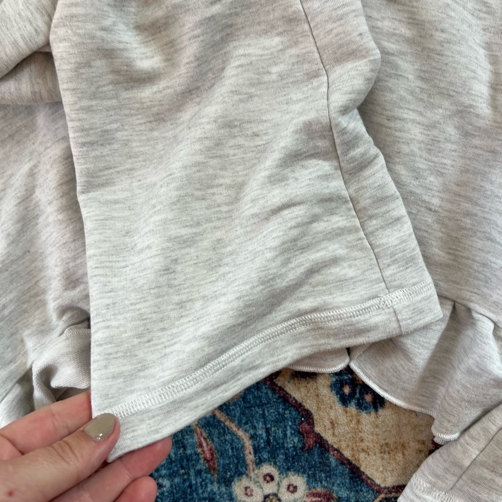 Lauren James heather grey ruffled cropped bell sleeve soft Hoodie, size XS - Picture 5 of 5